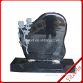 Chinese Polished Black Marble Headstone